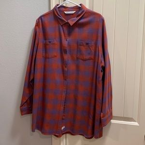 Woolrich Women’s XXL-Tall flannel button down shirt lilac and rust colored
